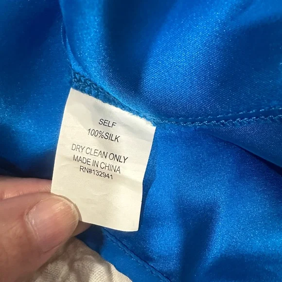 Amanda Uprichard Royal Blue Collared Mini Dress 100% Silk - Picture 7 of 16